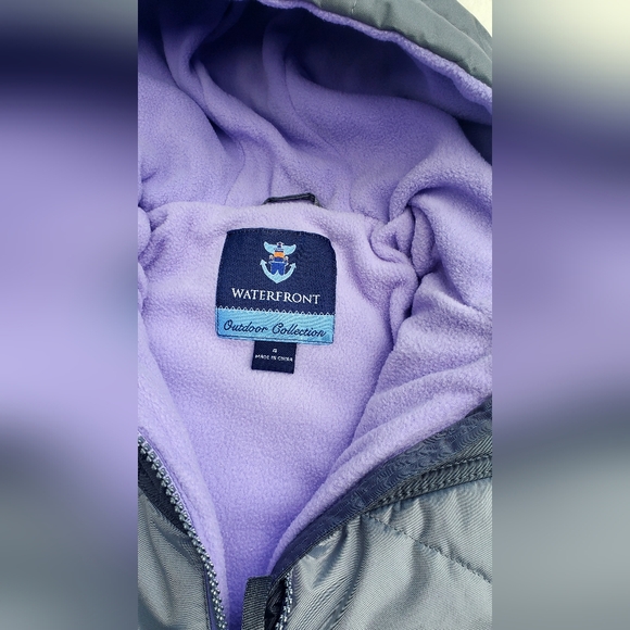 Gray and Purple Hooded Puffer Jacket Size 4T - Picture 4 of 5